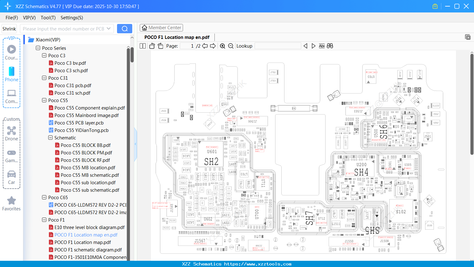 Xiaomi POCO F1 Location Map En